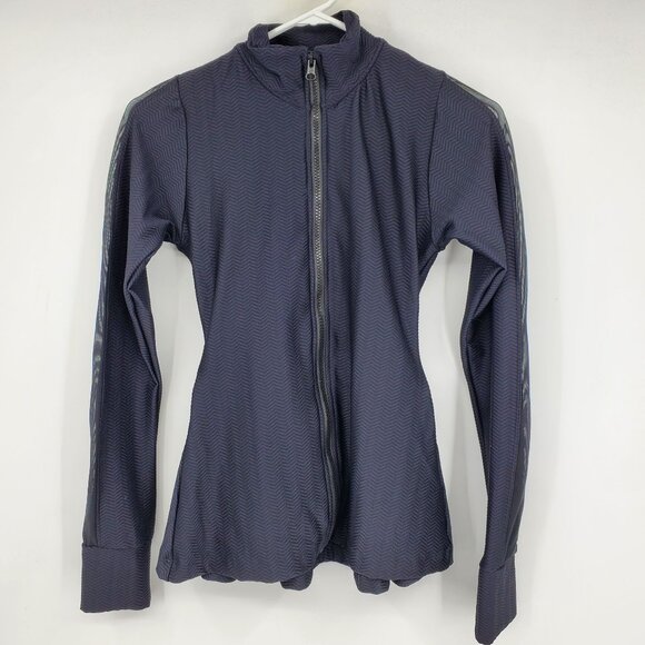 Rhaika London Black Textured Look Zip Up Mesh Panel Women's Zip Up Jacket Small - Picture 1 of 11